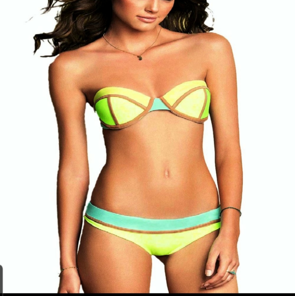 Really cool bustier 2 piece bikini patchworks